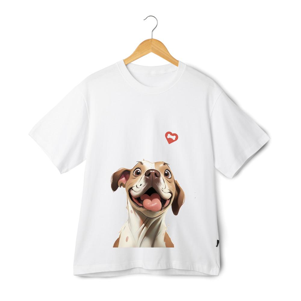

Happy Dog T-Shirt - Unisex Cute Cartoon Puppy Smile Graphic Pet Lover Tee 4XL