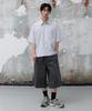 AGOD Belted Incision Cotton Bermuda Pants [Charcoal]