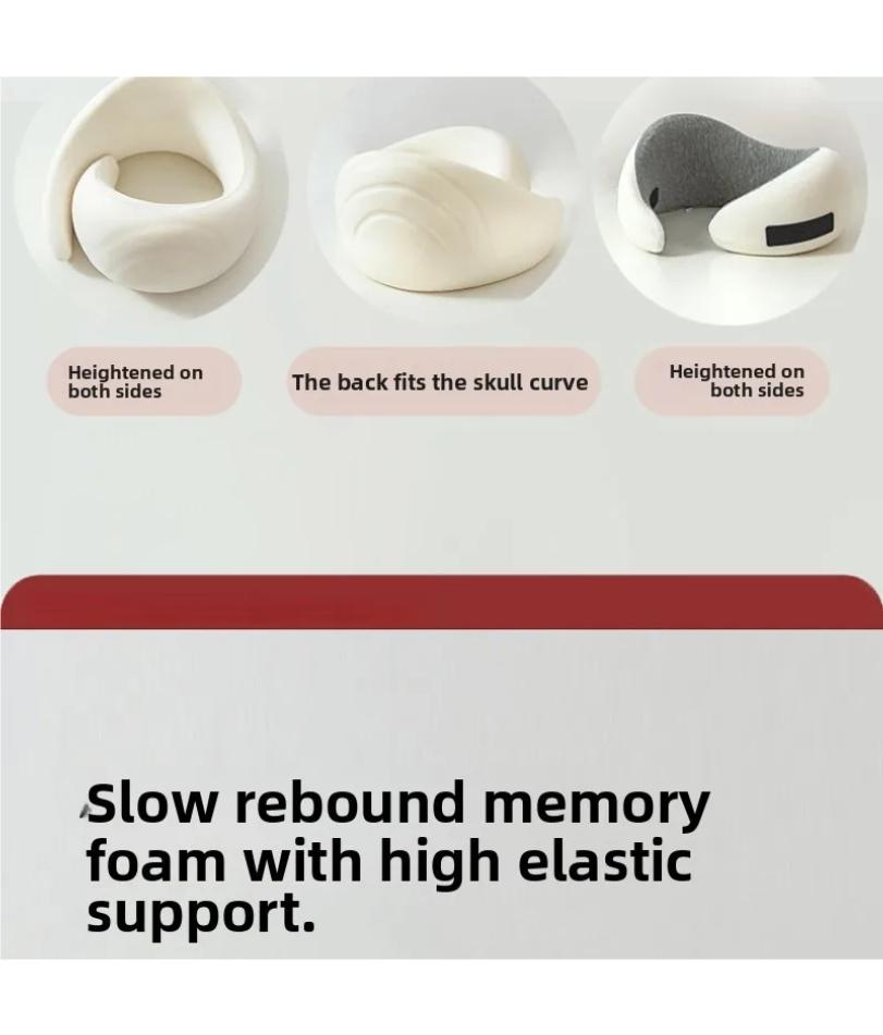 Portable U-shaped Pillow Memory Foam Snail Pillow Travel Neck Pillow to Relieve Neck Pain Office Nap Pillow