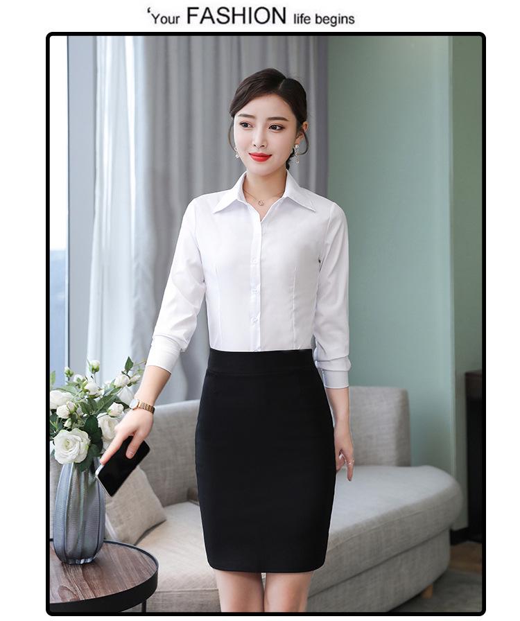 Plus Size Women's Short Sleeve Summer Workwear Suit - Slim Fit White Shirt