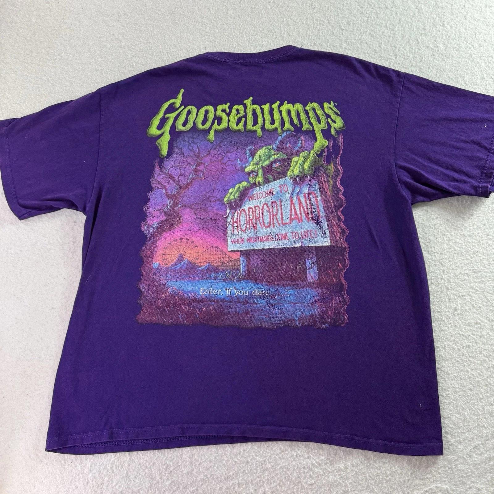T-shirt Goosebumps Welcome To Horrorland Tie-Dye Double Sided 2XL VTG 90s Style S
