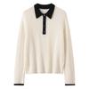 Women's Retro Cashmere Cable Knit Polo Sweater - New Year 2026 Autumn/Winter Collection