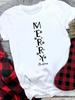 (Asian Size) Tree Lovely Letter Style Women Holiday Print Tee Top Festival Merry Christmas New Year Casual  Lady Short Sleeve Fashion Graphic T-shirts