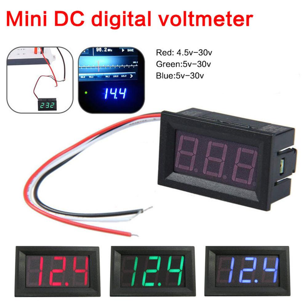 DC4.5V-30V Voltage Panel Meter LED Display 0.56 Inch Volt Instrument Tool Voltage Gauge for 6V 12V Electromobile Motorcycle Car