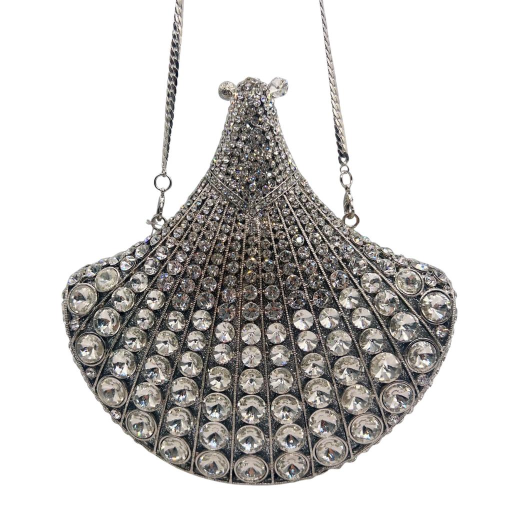 Clutch bag scalloped diamond high-end rhinestone dinner bag banquet party annual meeting clutch