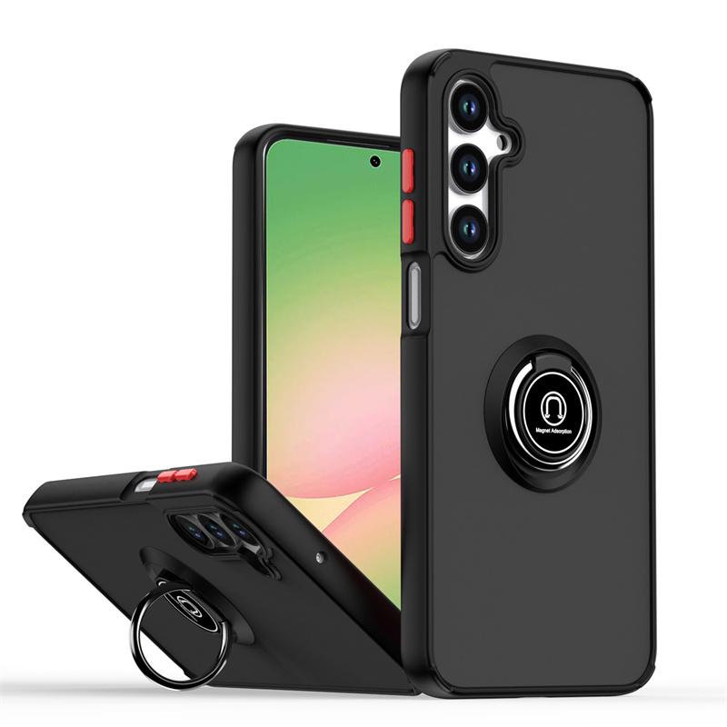 Matte Handyhüllen Für Samsung Galaxy A56 A36 A26 A16 Hülle mit Magnetischem Ringhalter Für Samsung S25 S22 S21 Ultra Plus S24 FE Hülle