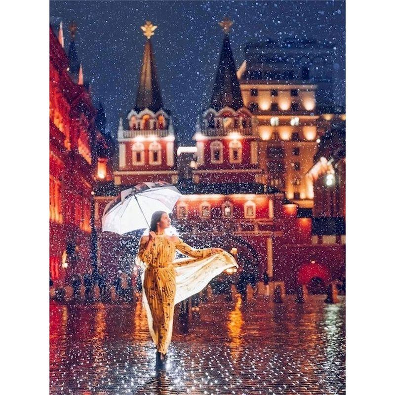 5d Elmas Sanat Boyama Kitleri Zarif Kadın Portresi Elmas Nakış Mozaik Kale Manzara Ev Dekorasyon