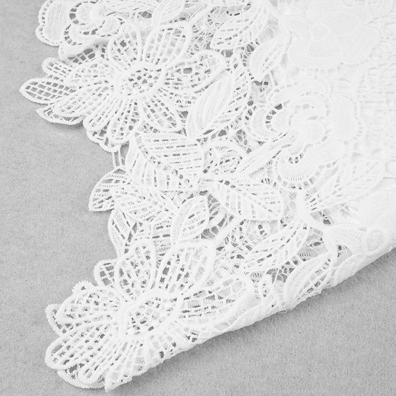 European & American Sexy Spaghetti Strap Lace Trim Irregular Midi Party Dress