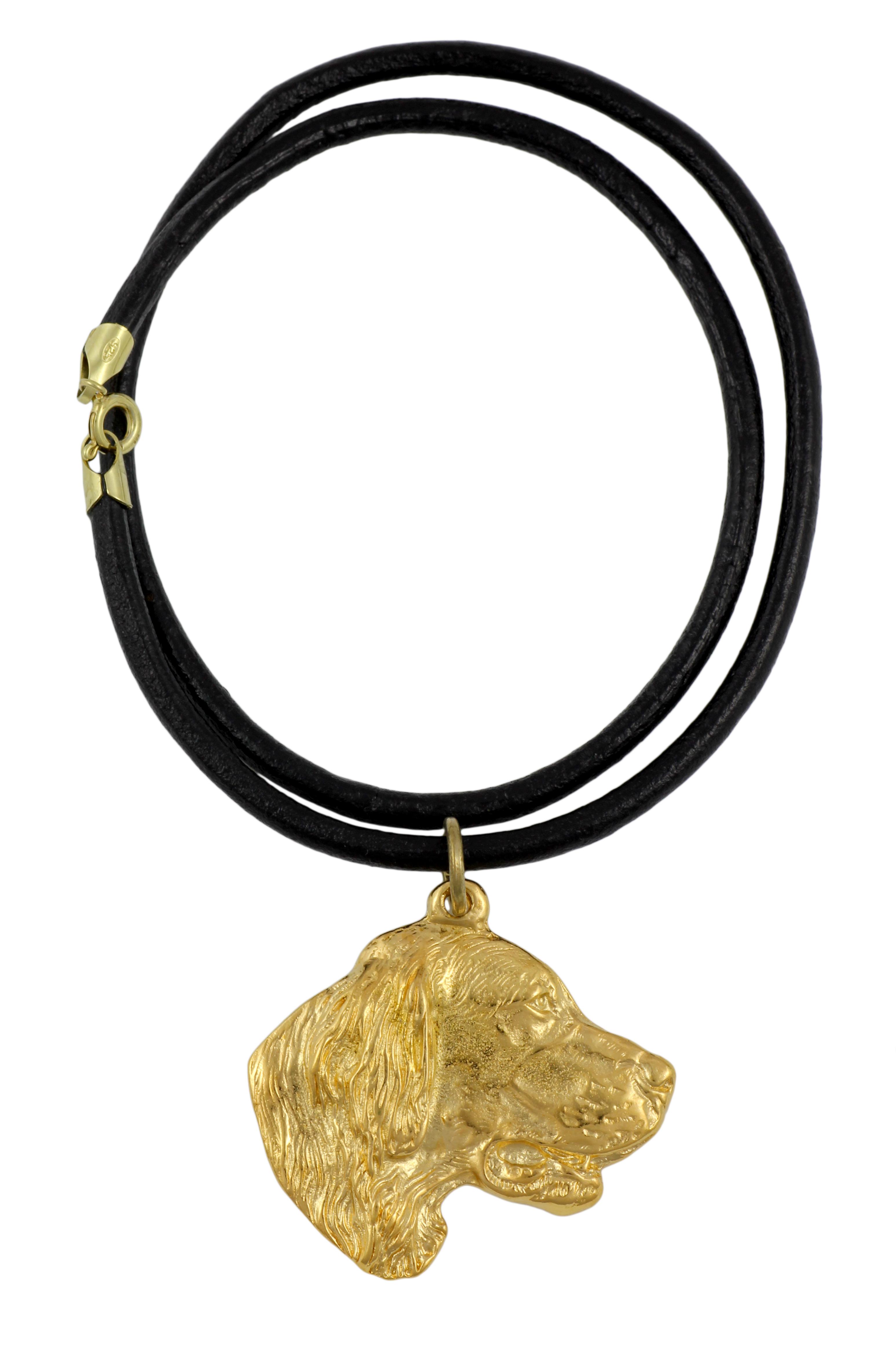 

English setter, Lawerack, Laverack - necklace with a dog in a gift box, gold-plated pendant for a dog lover, striking jewelry by Art-Dog