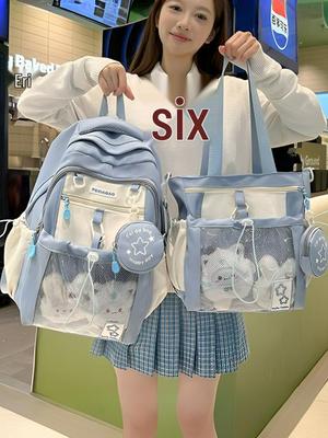 Zaino Scolastico in Stile Coreano per Ragazze - Zaino Spazioso per Studenti delle Scuole Elementari, Medie e Superiori, Versatile e di Alto Valore