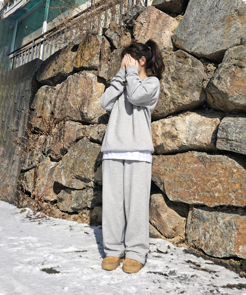 VANNWORKS Compose Cut-Out Wide Sweatpants Unisex (Melange Grey)