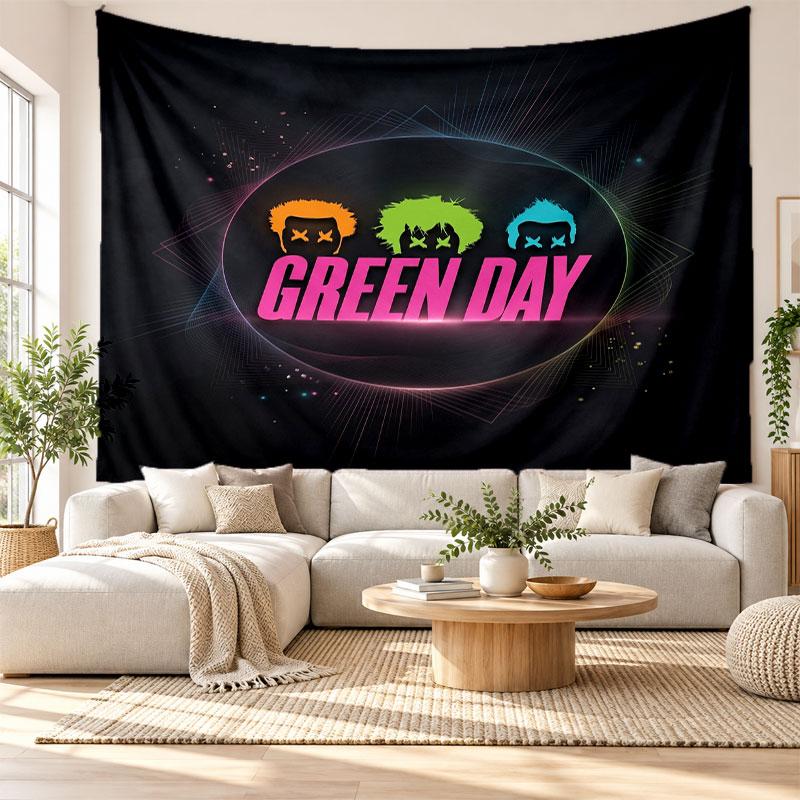 Green Day Wall Tapestry, Soft Fabric Wall Hanging, Decorative Backdrop For Bedroom Home Wall Art