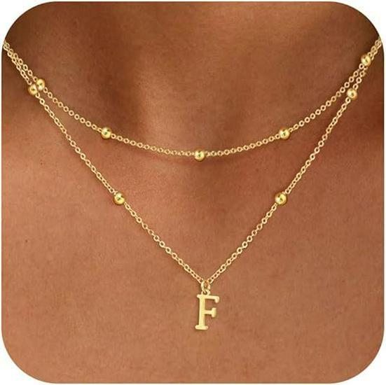 Exquisite 14K Gold Plated Copper Initial Pendant Necklace - Personalized and Fashionable Jewelry