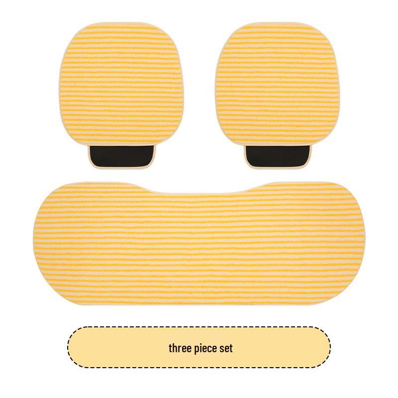 Cute Striped Winter Plush Car Seat Cushion for Nissan and Land Rover Models