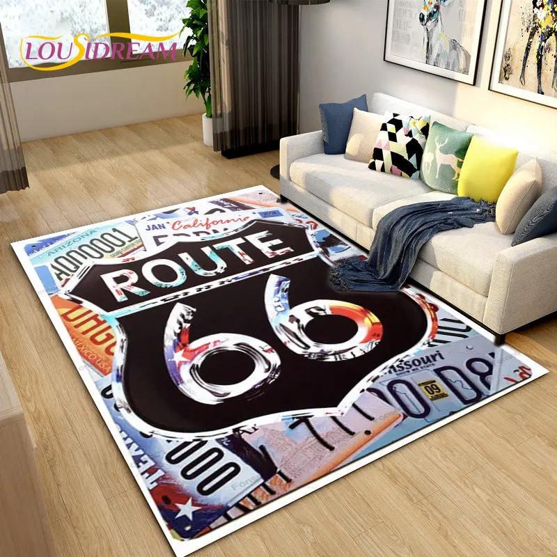Tarihi Route 66, Ana Yol, mré estrada Alan Kilim, Ev Oturma Odası Yatak Odası Kanepe Paspas Dekor için Halı Halı, Kaymaz Zemin Mat
