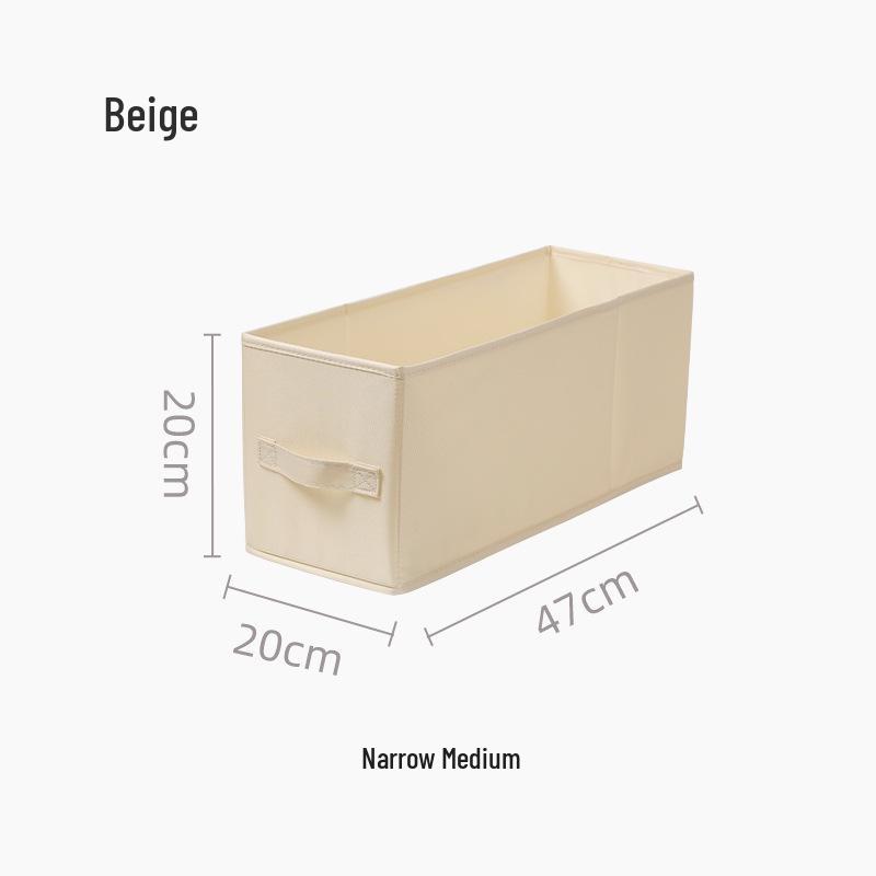 Anqin Foldable Narrow Storage Box - White Fabric