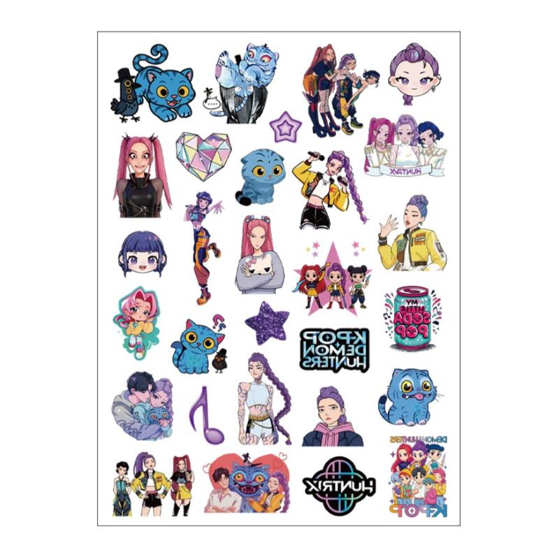 Recently Added Demon Hunter Temporary Tattoos, High-end Animation Design Animation & K-Pop Girl Group Merchandise Temporary Tattoo Decals