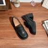 Small thick-soled heightening small leather shoes women's 2025 French retro loafers comfortable soft leather light-mouth shoes children