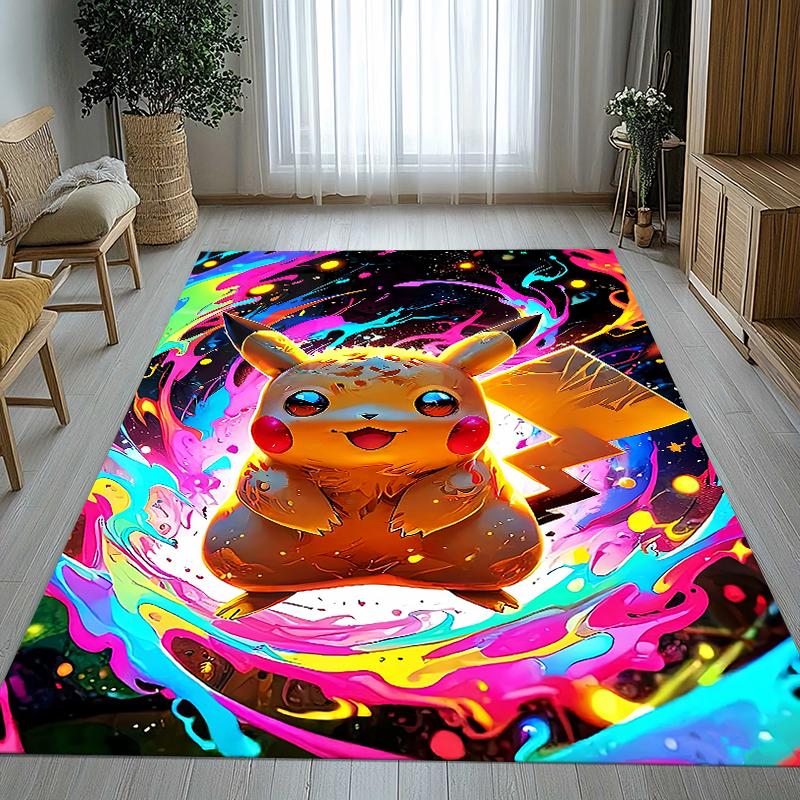 

6 Style Pikachu Pokemon Living Room Non-Slip Area Rug Soft Carpet for Bedroom Kids Playroom Sofa,Home Decor Doormat Gift 40x60cm