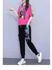 Women's Summer 2025 Hooded Tracksuit: Stylish Loose-Fit Two-Piece with Trendy Print Design.