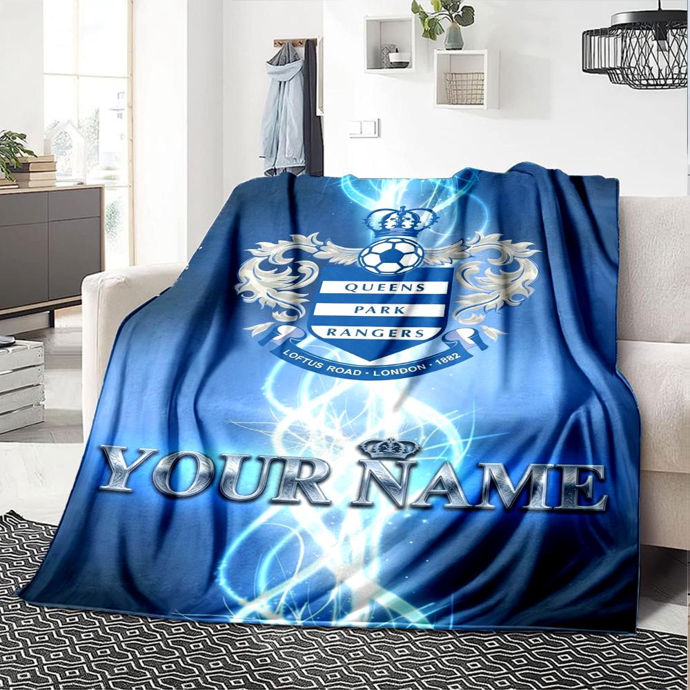 Name Custom Queens Park Rangers Print Flannel Blanket High Quality Warm Comfortable Cover for All Seasons Perfect for Gifts Home Decor