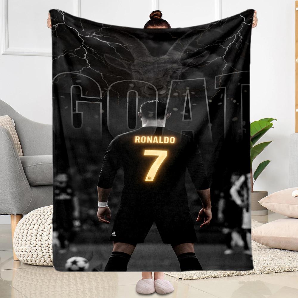 Ronaldo's Legacy Soccer Blanket Ultra-Soft Perfect for Picnics Sofa Livingroom Four Seasons Universal Stylish Decor