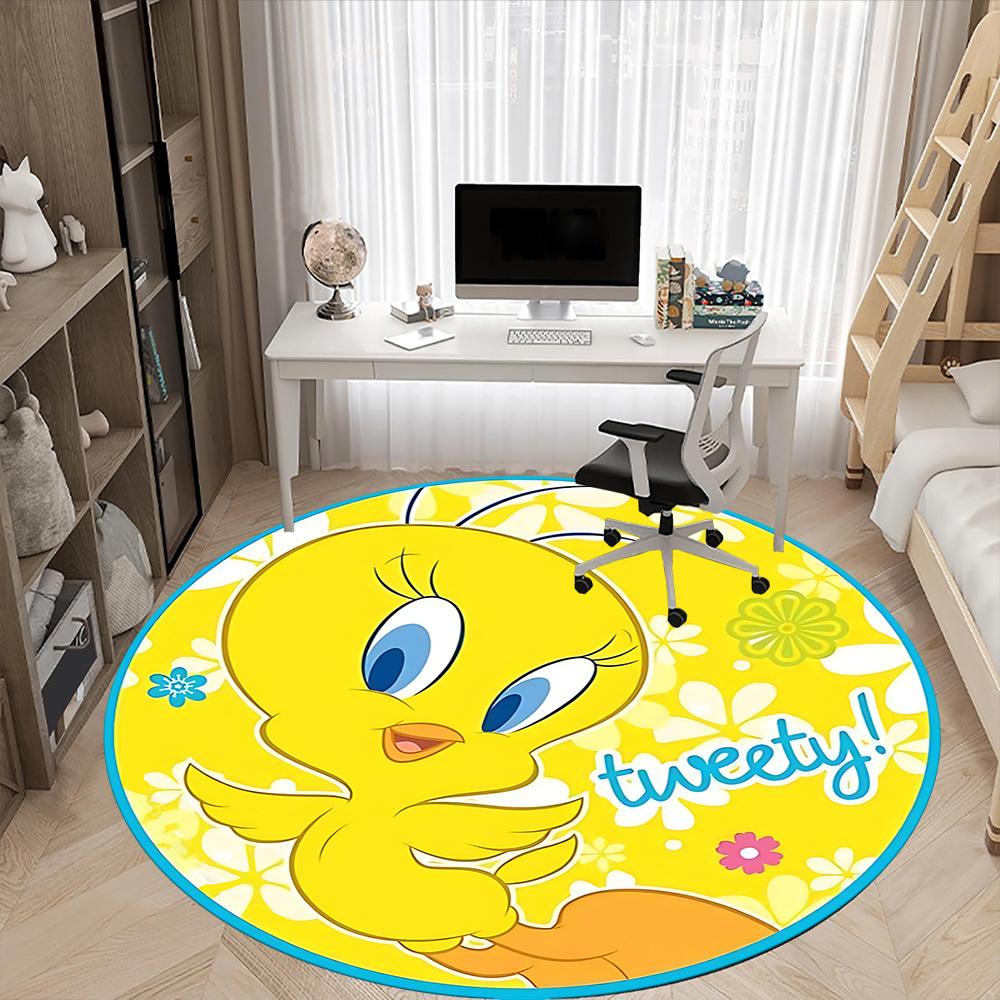 1pc Looney Tunes Bird Office Round Area Rug, Under Office Chairs Bedroom Living Room Home Decor, Room Decoa1016164