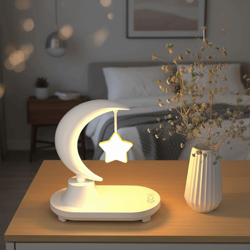 LED Light Music Night Light Dimmer Function Ambient Light Bluetooth Night Light Children Gits Bedside Use Wireless Charging Lamp