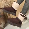 Multi-color Platform Snow Boots Winter New Round Toe Suede Sleeve Metal Buckle Non-slip Cotton Boots