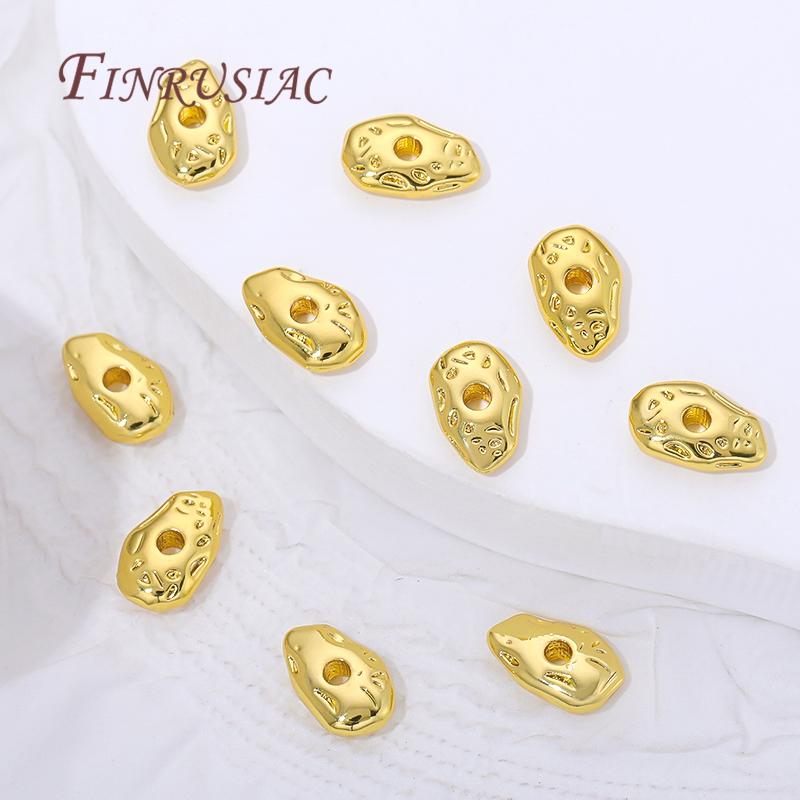 9.4x6mm 18K Gold Plated Irregular Spacer Beads For Jewelry,Metal Separator Beads DIY Bracelets&Necklaces Making Accessories