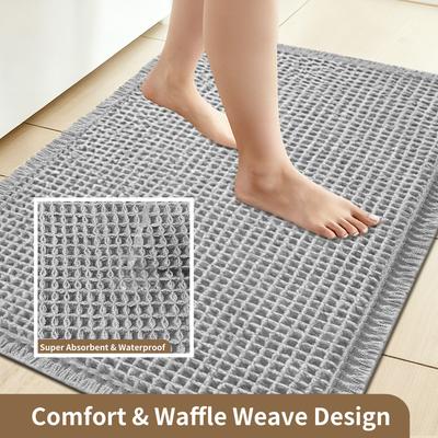 Waflowa mata łazienkowa Super chłonna mata łazienkowa Szybkoschnący dywanik łazienkowy Można prać w pralce Dywaniki łazienkowe do salonu Łazienkowy wycieraczka