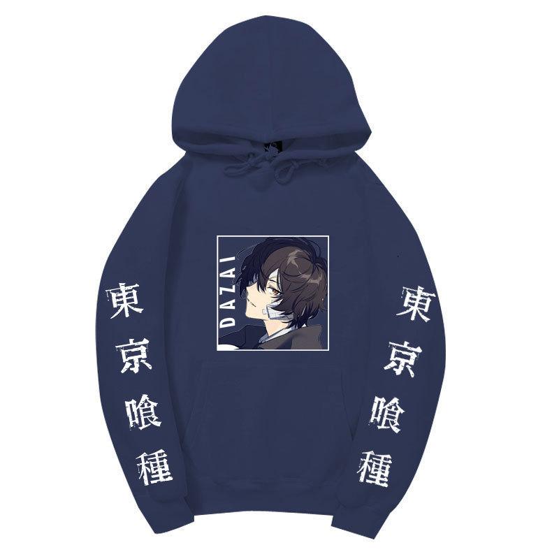 Bungo Stray Dogs Dazai Osamu Unisex Fleece Hoodie Autumn Winter Anime Character Tokyo Kanji Print Long Sleeve Pullover Sweatshirt