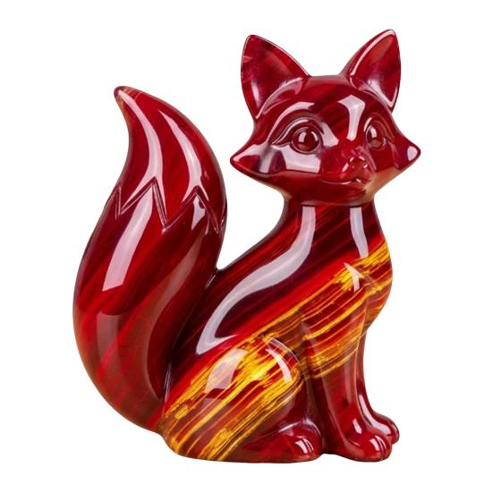 Luxury Fox Sculpture Healing Fox Statue Lucky Animal Figurine Home Office Desktop Decoration Ornament