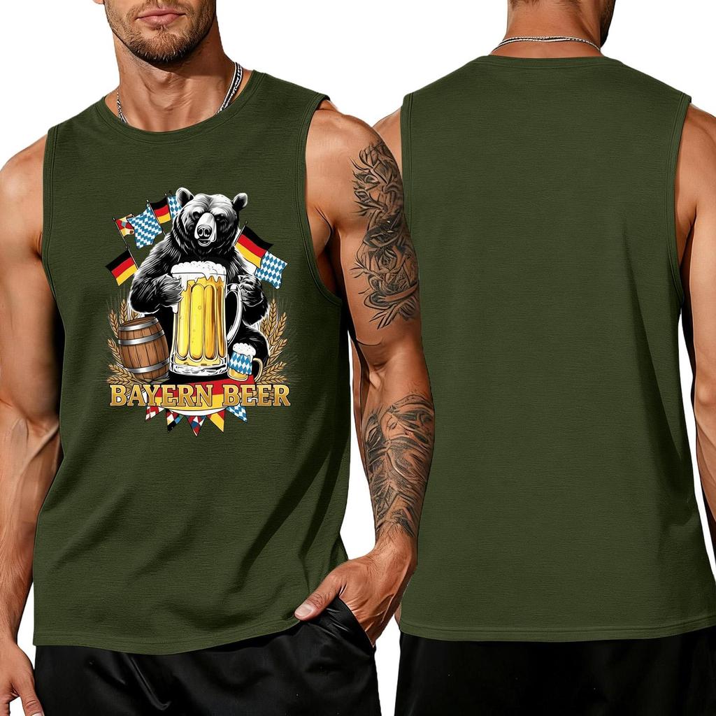 Men's Sleeveless Tank Top Casual Loose Fit Summer Vest Oktoberfest Inspired Graphic Print Comfortable Everyday Wear