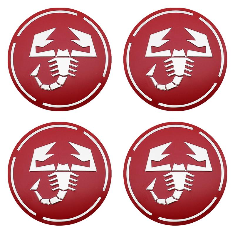 4pcs 56mm Wheel Center Hub Cap Emblem Badge Stickers Car Stying for Abarth 124 500 Grande Punto Spider 500C 595C 695C Evo