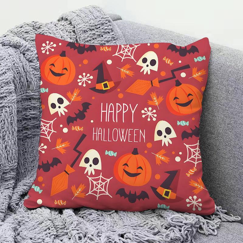 New Halloween Pillow Cover Halloween Horror Skull Witch Decorative Cushion Cover Event Decorative Cushion Cover