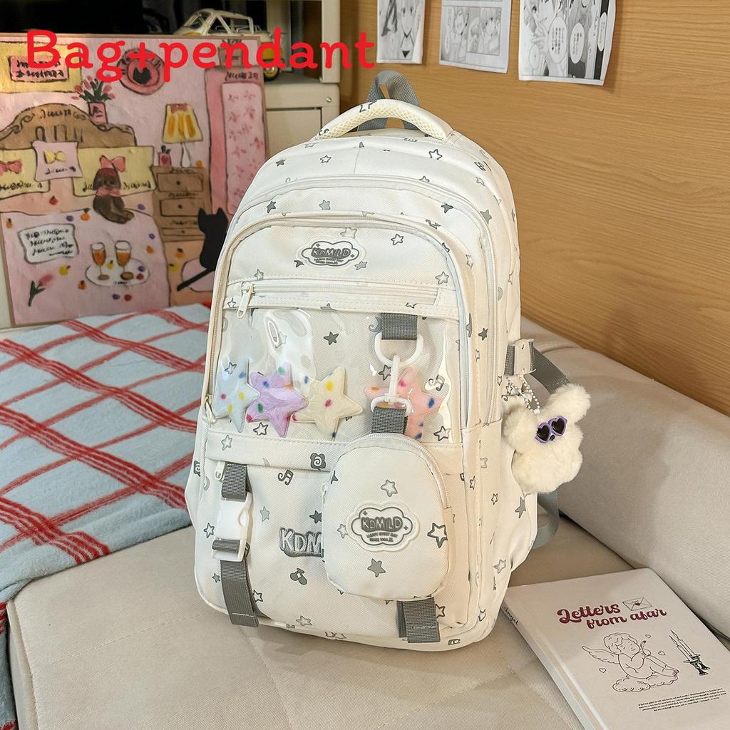 Mädchen Candy Farbe Kontrast Große Kapazität Nylon Rucksack Mit Wasserabweisenden Eigenschaften Für Die Schule