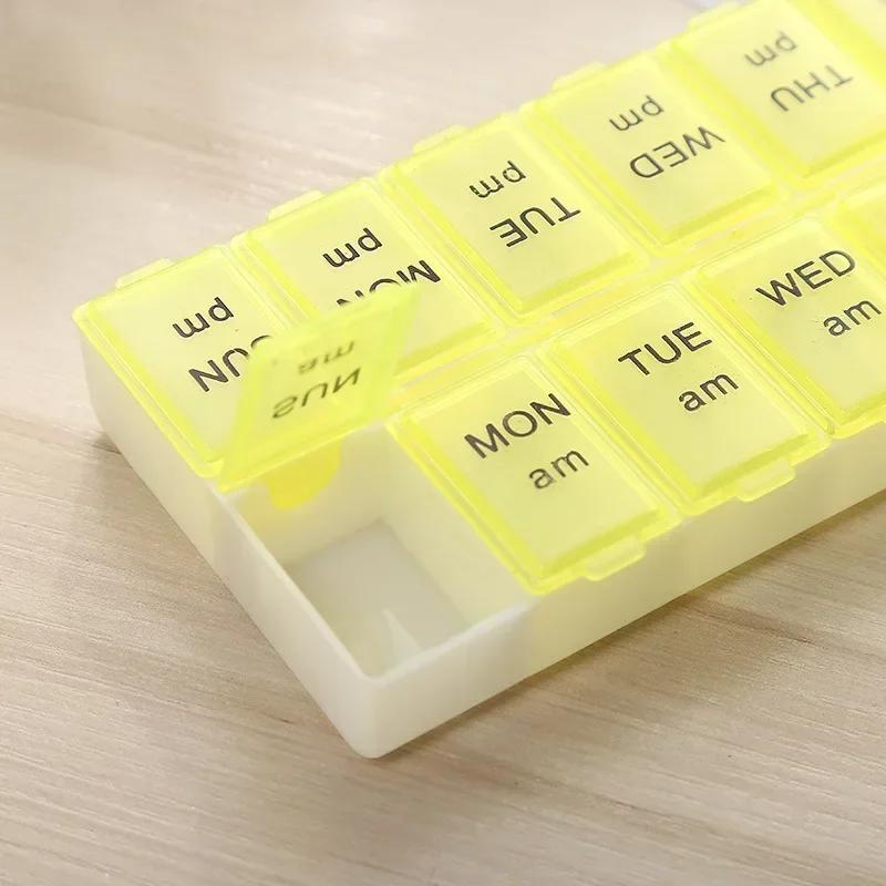 7 Days Weekly Candy Pill Case Medicine Tablet Dispenser Organizer Pill Box Splitters Pill Storage Organizer Container