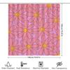 Colorful Bloom Shower Curtain Decor: Pink Daisy Flower Pattern For Bathroom Window Waterproof Fabric Home Decoration Set Include
