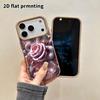 Phone Case: 2D Flat Lambskin Suitable for iPhone 18 17 16 15 14 13 Pro, Pearl Rose, Christmas and Halloween Gift