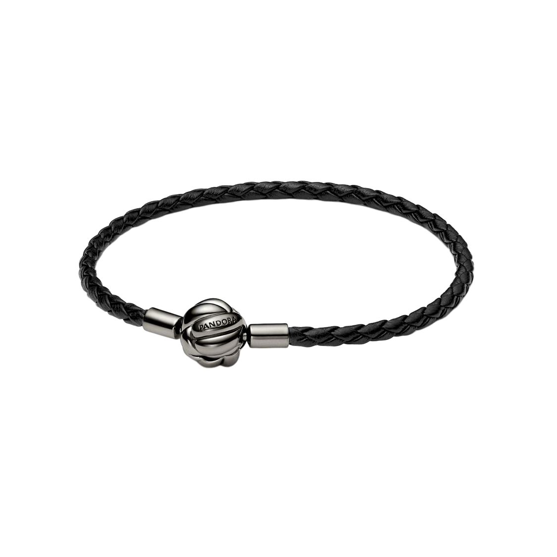 Pandora Moments Heart Knot Woven Elegant Leather Bracelet Women bracelet 542421C01 17.5