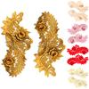 1 Pair Flower Fabric Appliques for Fashion Clothing Clothes Dress Decor 3D Hollow Water Soluble DIY Crafts Lace Embroidery