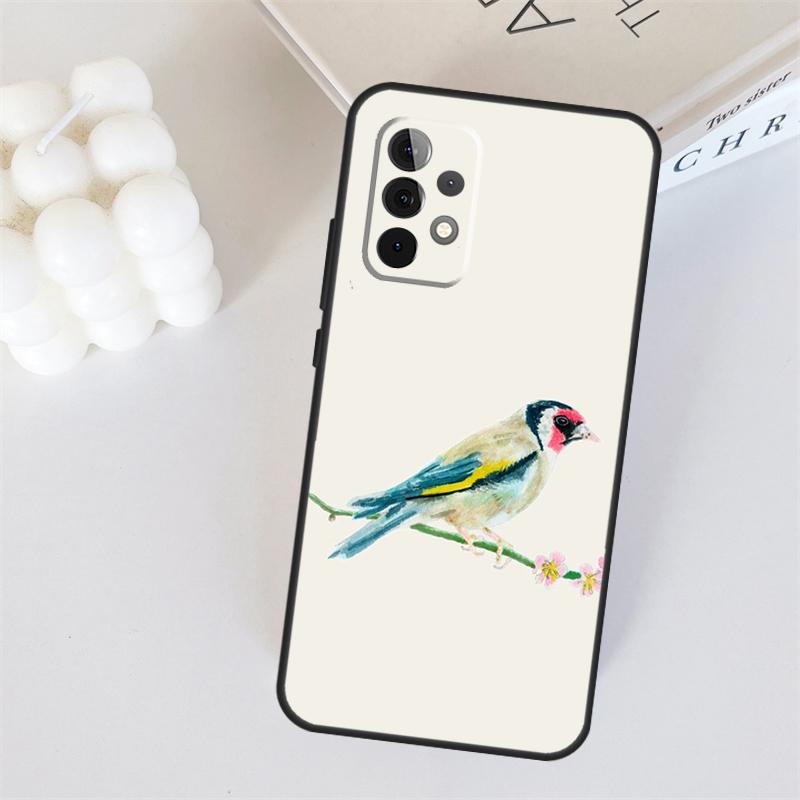 European Goldfinch For Samsung Galaxy A55 A35 A15 A36 A56 A26 A16 A22 A32 A52 A54 A34 A53 A33 A13 A06 A05 Case