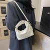 Pleated Handle INS Shoulder Bag PU Pendant Fashion Crossbody Bags Solid Color Hand Bag  Girls