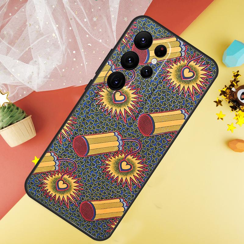

African Wax Print Design Phone Case For Samsung Galaxy S26 S25 Ultra S23 FE S21 S20 S22 S24 Ultra S10 Plus Cover Coque Galaxy S24 Plus