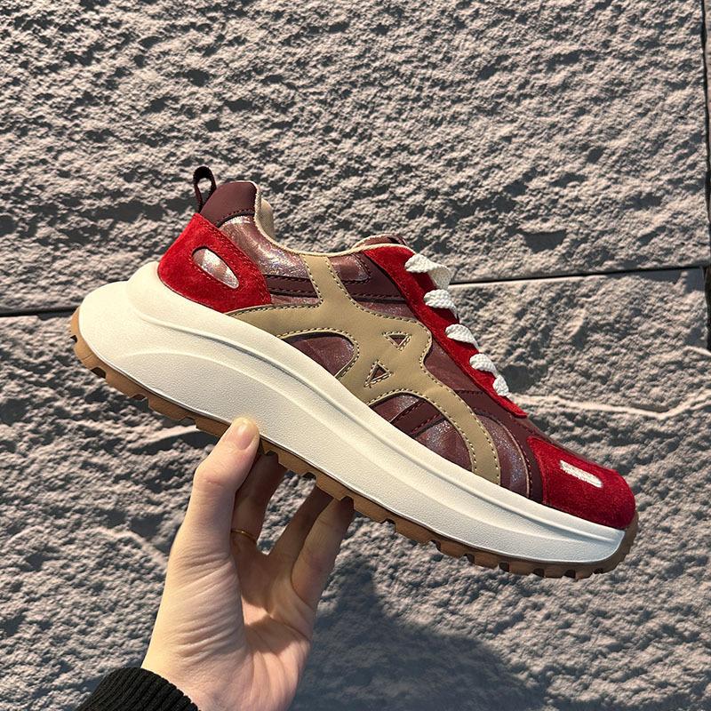 Schaumstoffsohle Deutsche Trainingsschuhe Damen Frühling Retro Sport Forrest Gump Schuhe Damen Lässig Vielseitig Plateau Dad Shoes sind trendy und cool