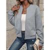 Otoño Invierno 2025 Manga Larga Mujer Chaquetas con Cremallera Casual Sencillo Moda Elegante Mujer Nuevo Talla Grande Color Sólido Camisa Casual Sencillo Abrigos Cortos