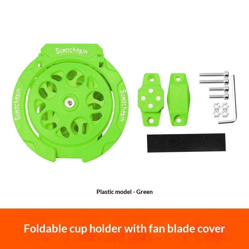 Foldable Motorcycle Cup Holder Lightweight Adjustable Universal Water Bottle Bracket for ATV Scooter Bike Handlebar Camping Riding зелёный