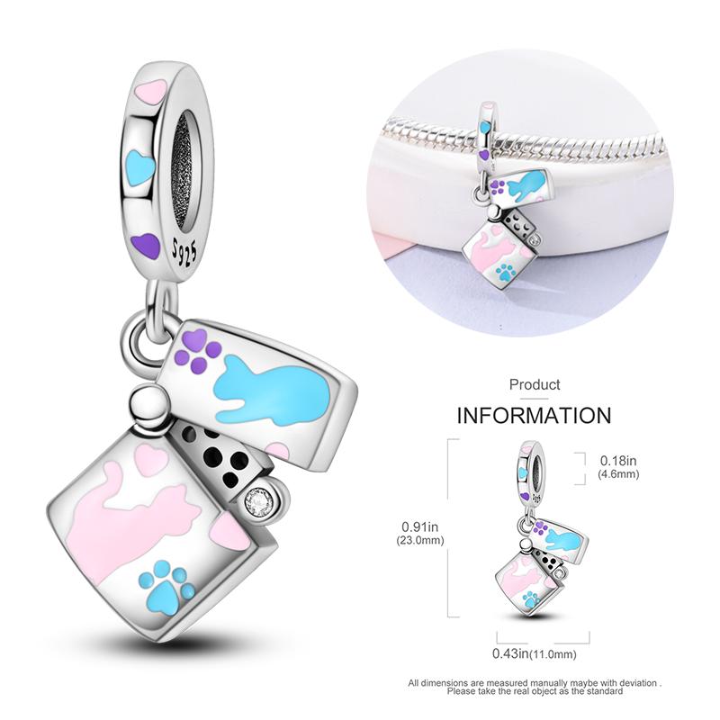 New Copper Bow Star Love Pink Series Charm Beads Suitable For 3Mm Original Bracelet Diy Fashion Jewelry Gift