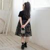 Yolrky Formal Short Tulle Floral for and Other Special Occasions Kids' Dress, Sleeve, Dress, Print, Black, Recitals, Weddings, Funerals, (150)